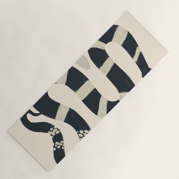 Black and White Snake Yoga Mat Gallery Image 1