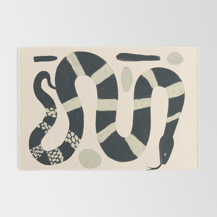 Black and White Snake Rug Gallery Image 2