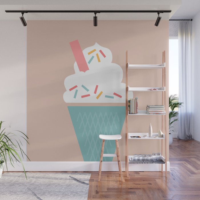 Ice Cream (Peach) Wall Mural Gallery Image 1