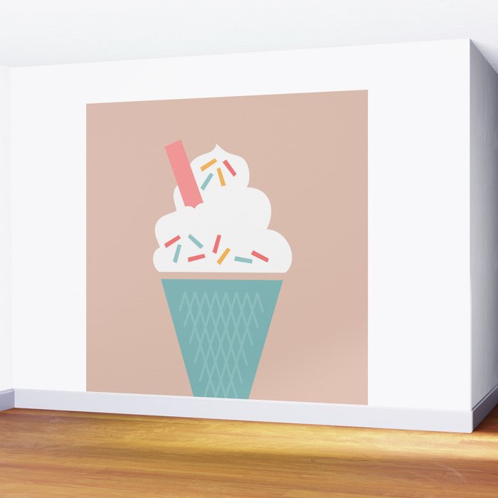 Ice Cream (Peach) Wall Mural Gallery Image 2