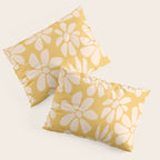 Retro Floral - Earthy colors - yellow mostard Pillow Sham Gallery Image 3