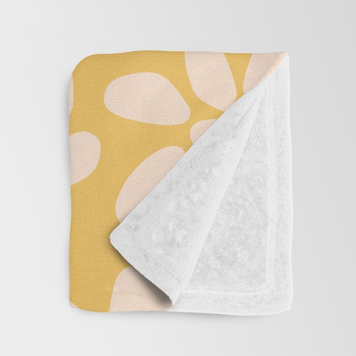 Retro Floral - Earthy colors - yellow mostard Throw Blanket Gallery Image 3