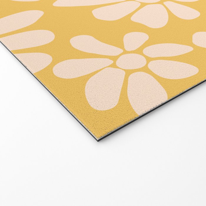 Retro Floral - Earthy colors - yellow mostard Welcome Mat Gallery Image 2
