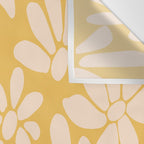 Retro Floral - Earthy colors - yellow mostard Wall Tapestry Gallery Image 3