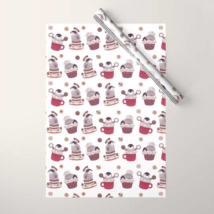 Cookie & cream & penguin Wrapping Paper Gallery Image 1