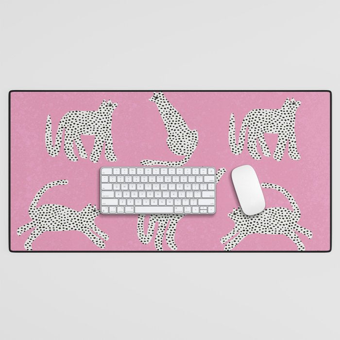 Pink Leopard Desk Mat Gallery Image 1