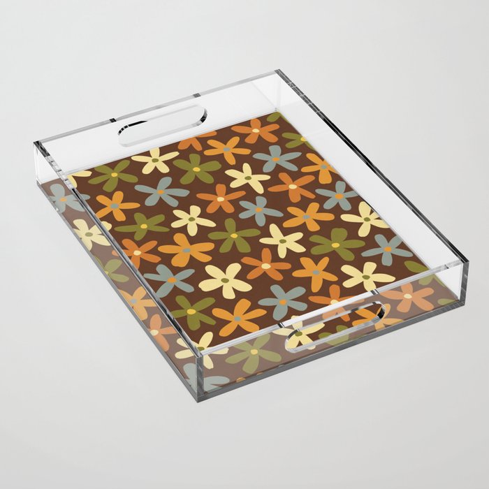 Tiny Flower Pattern #2 Acrylic Tray Gallery Image 1