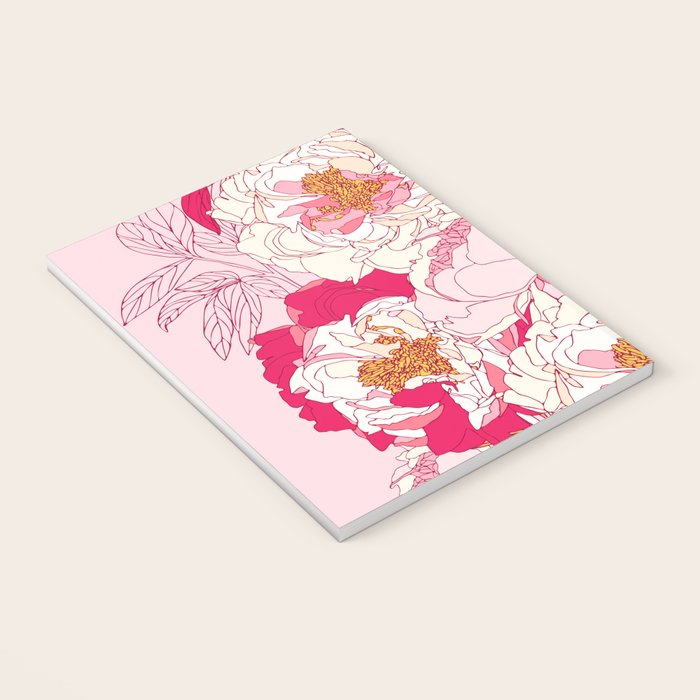 Pink flowers of peonies Notebook Gallery Image 3