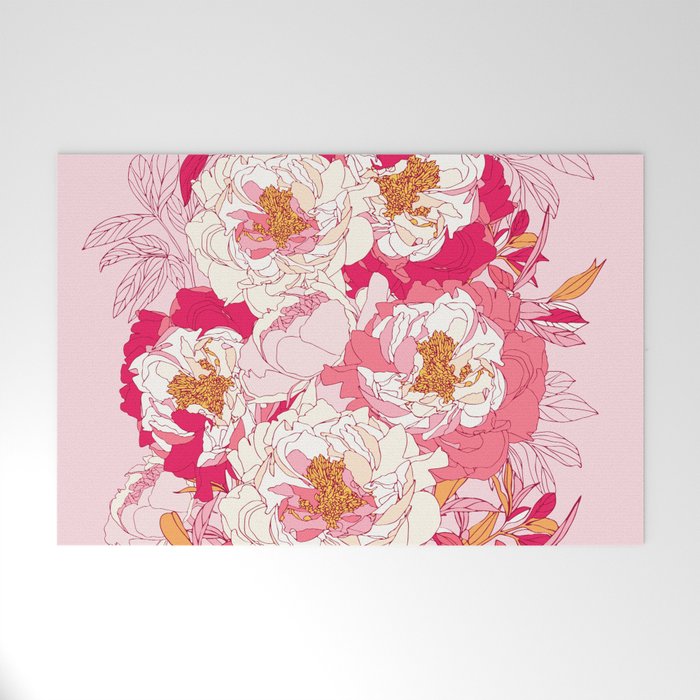 Pink flowers of peonies Welcome Mat Gallery Image 1