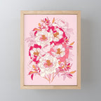 Pink flowers of peonies Mini Art Print Gallery Image 1