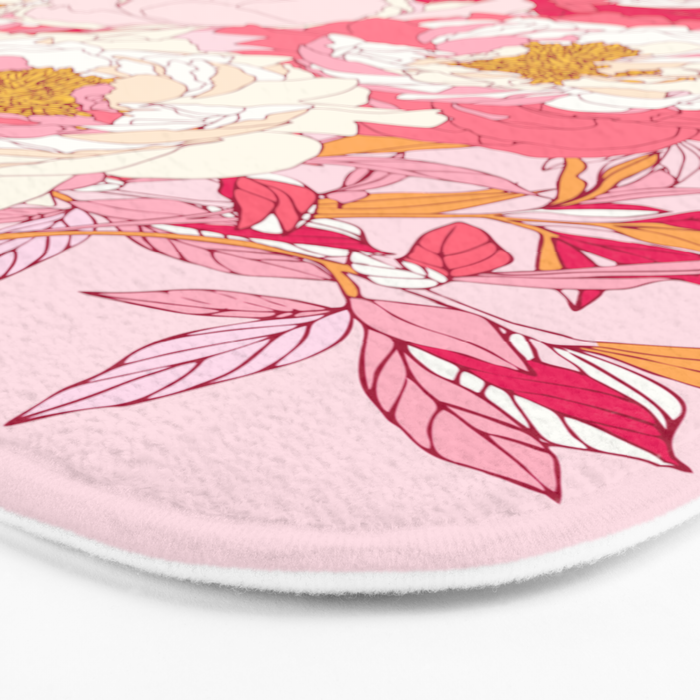 Pink flowers of peonies Bath Mat Gallery Image 3