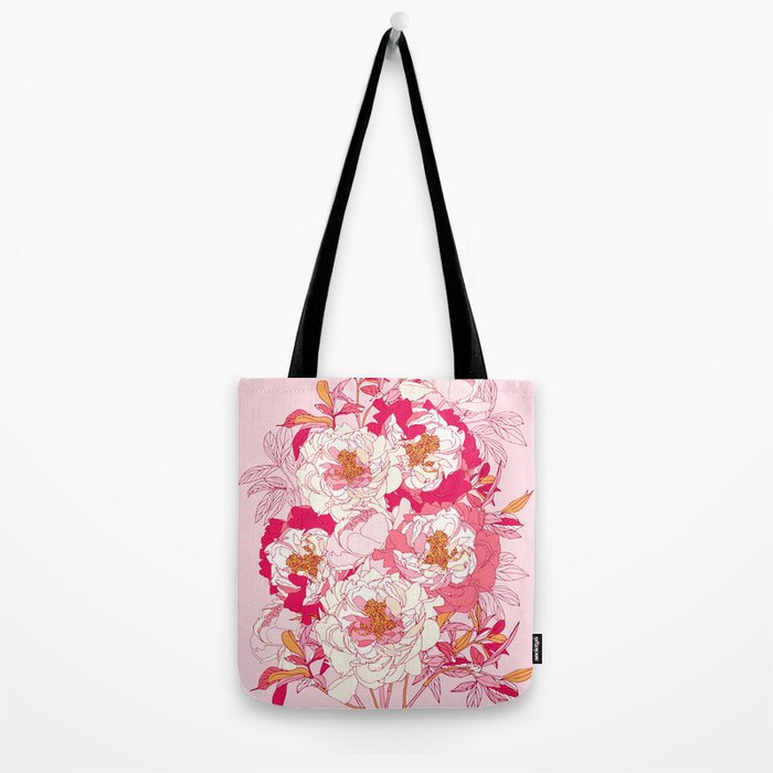 Pink flowers of peonies Tote Bag Gallery Image 2