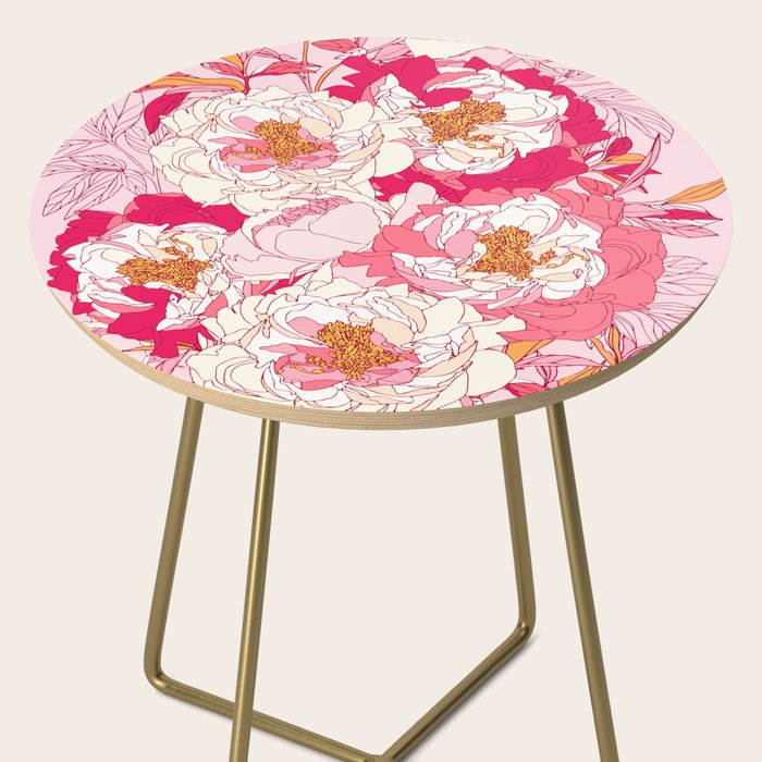 Pink flowers of peonies Side Table Gallery Image 2