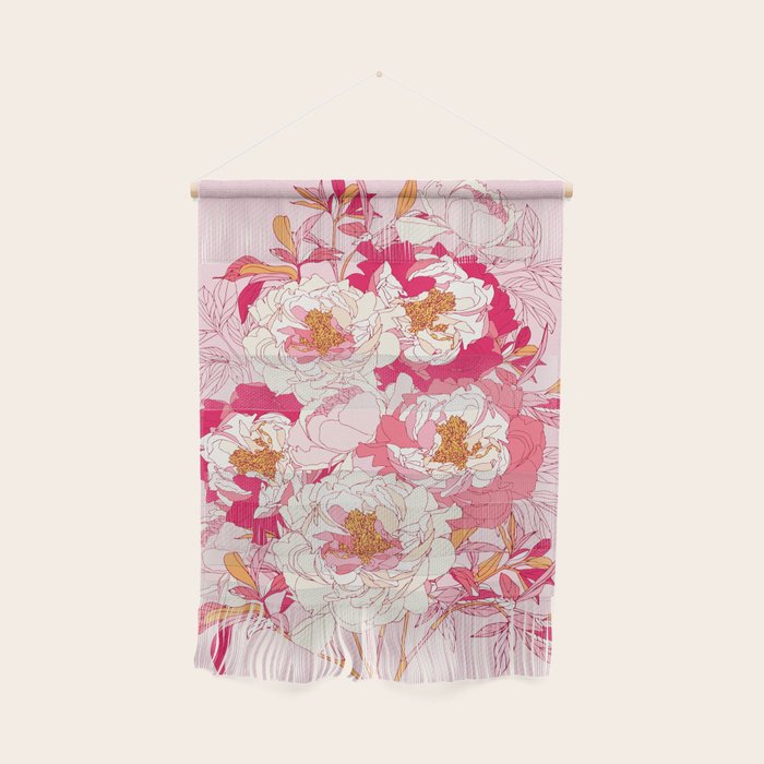 Pink flowers of peonies Wall Hanging Gallery Image 1