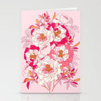 Pink flowers of peonies Stationery Card Gallery Image 2