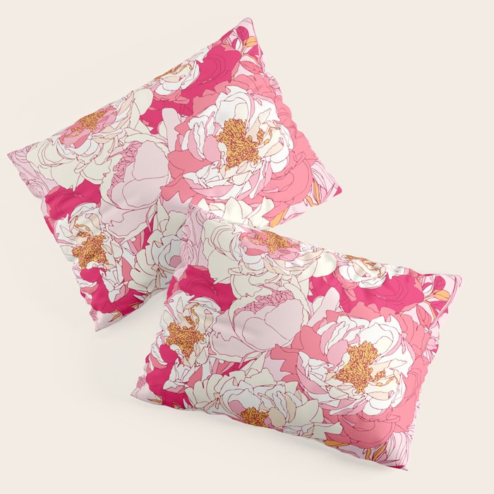 Pink flowers of peonies Pillow Sham Gallery Image 3