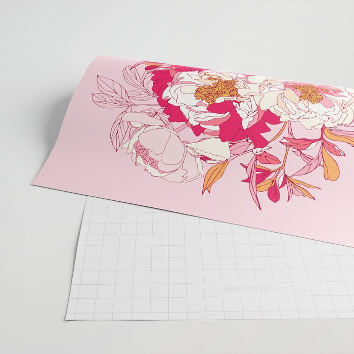 Pink flowers of peonies Wrapping Paper Gallery Image 2