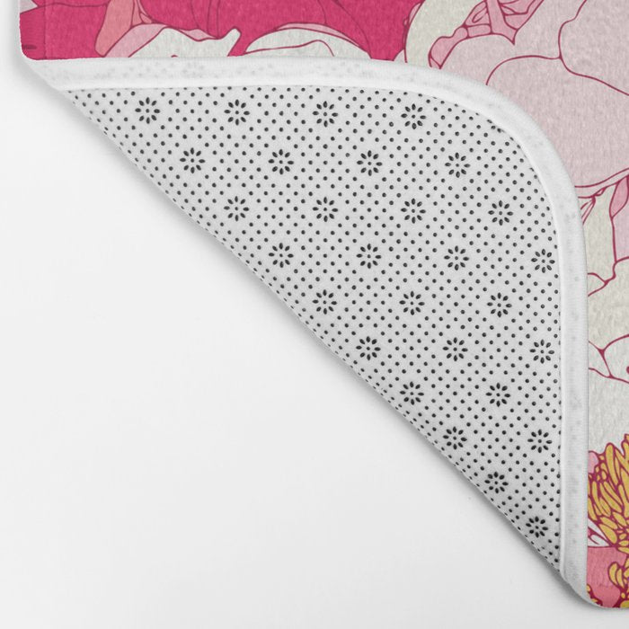 Pink flowers of peonies Bath Mat Gallery Image 2