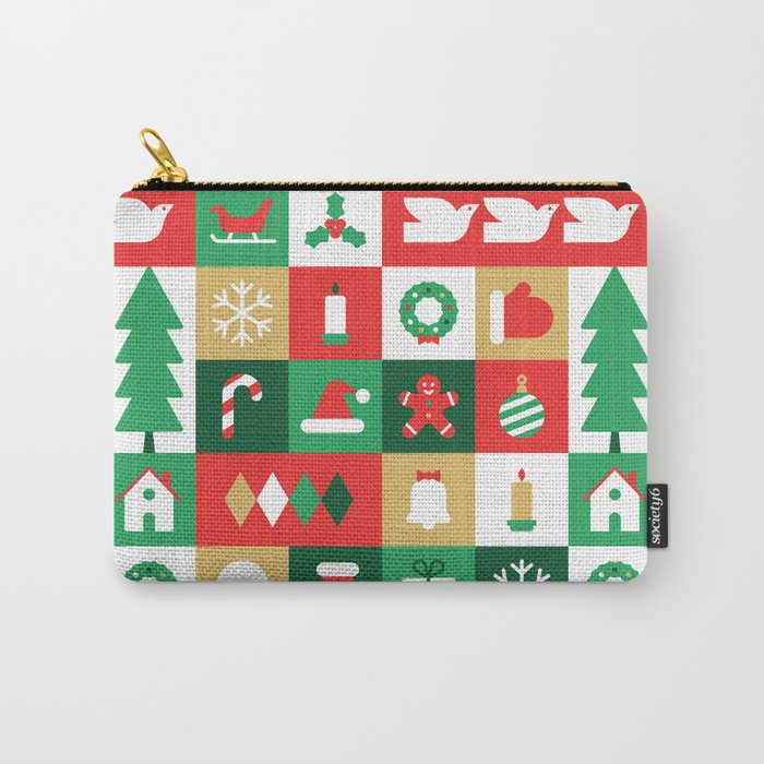 Christmas geometric mosaic art pattern Carry All Pouch Gallery Image 1