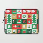 Christmas geometric mosaic art pattern Laptop Sleeve Gallery Image 1
