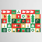Christmas geometric mosaic art pattern Tablecloth Gallery Image 2
