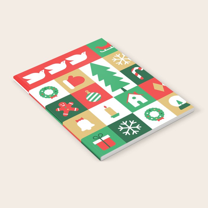 Christmas geometric mosaic art pattern Notebook Gallery Image 2