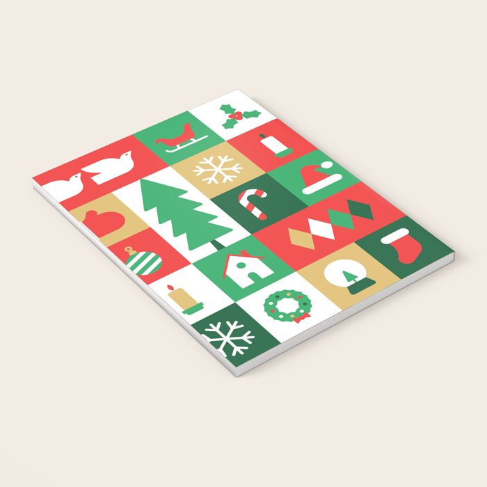 Christmas geometric mosaic art pattern Notebook Gallery Image 3