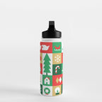 Christmas geometric mosaic art pattern Water Bottle Gallery Image 3
