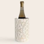The Flower of Life Gold Mandala Pattern With White Shimmer Wine Chiller Gallery Image 2