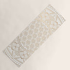 The Flower of Life Gold Mandala Pattern With White Shimmer Yoga Mat Gallery Image 1
