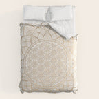 The Flower of Life Gold Mandala Pattern With White Shimmer Comforter Gallery Image 6