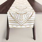The Flower of Life Gold Mandala Pattern With White Shimmer Table Runner Gallery Image 1