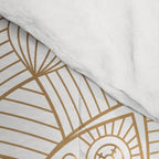 The Flower of Life Gold Mandala Pattern With White Shimmer Comforter Gallery Image 4