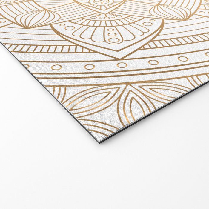 The Flower of Life Gold Mandala Pattern With White Shimmer Welcome Mat Gallery Image 2