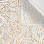 The Flower of Life Gold Mandala Pattern With White Shimmer Wall Tapestry Gallery Image 3
