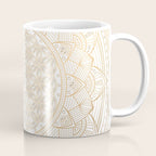 The Flower of Life Gold Mandala Pattern With White Shimmer Coffee Mug Gallery Image 1