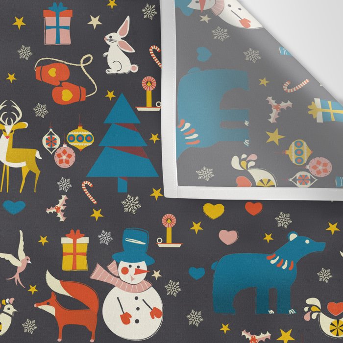 Christmas symbols pattern Wall Tapestry Gallery Image 3