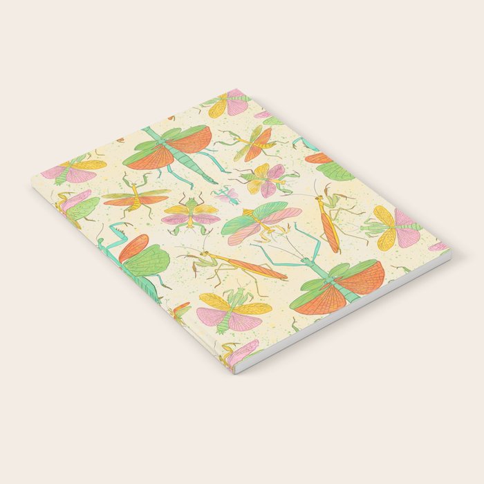 Whimsical Praying Mantis Retro Colors  Notebook Gallery Image 1