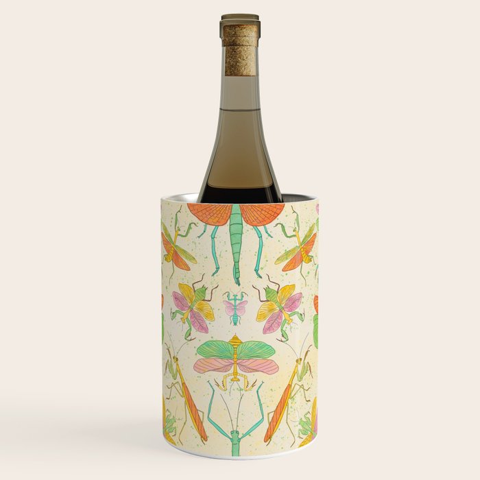 Whimsical Praying Mantis Retro Colors  Wine Chiller Gallery Image 2