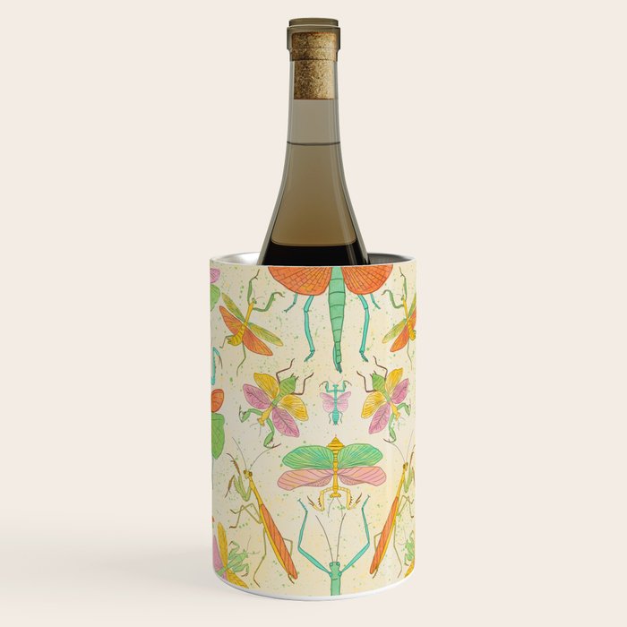 Whimsical Praying Mantis Retro Colors  Wine Chiller Gallery Image 3