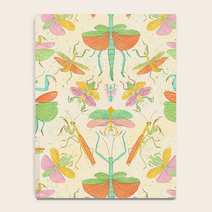 Whimsical Praying Mantis Retro Colors  Notebook Gallery Image 4