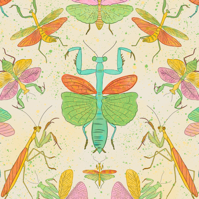 Whimsical Praying Mantis Retro Colors  Coffee Mug Gallery Image 2