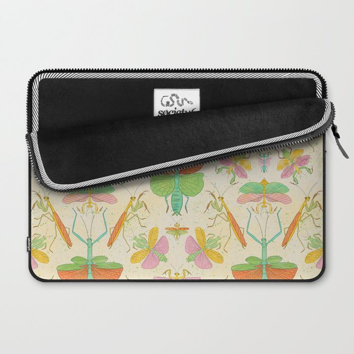 Whimsical Praying Mantis Retro Colors  Laptop Sleeve Gallery Image 2