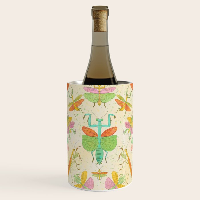 Whimsical Praying Mantis Retro Colors  Wine Chiller Gallery Image 1