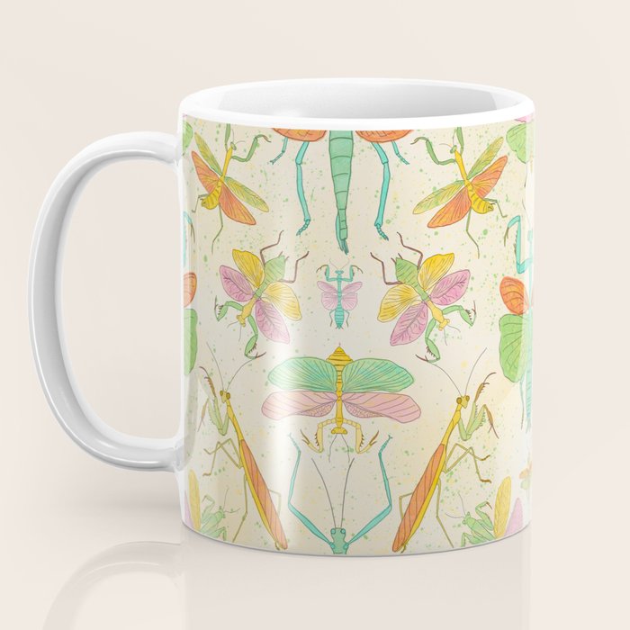 Whimsical Praying Mantis Retro Colors  Coffee Mug Gallery Image 3