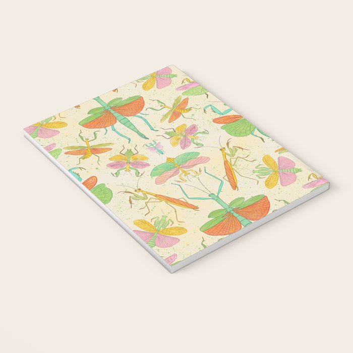 Whimsical Praying Mantis Retro Colors  Notebook Gallery Image 3