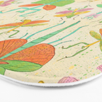 Whimsical Praying Mantis Retro Colors  Bath Mat Gallery Image 3