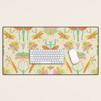 Whimsical Praying Mantis Retro Colors  Desk Mat Gallery Image 1