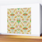 Whimsical Praying Mantis Retro Colors  Wall Mural Gallery Image 2