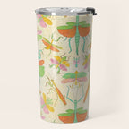 Whimsical Praying Mantis Retro Colors  Travel Mug Gallery Image 2